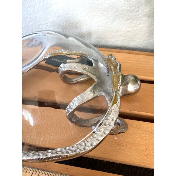 Culinary Concepts London Silver Plated Octopus Embedded Clear Bowl With Tags - Picture 12 of 15